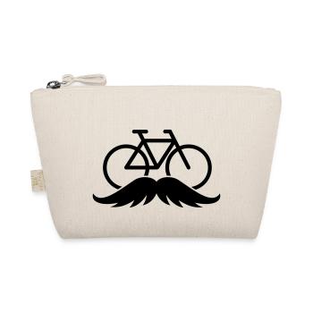 Cyclist with moustache for mamil. Bicycle or racbike. - Organic Pouch - nature - Front
