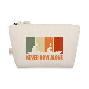 Never Row Alone Kayaking Canoe Kayak Rower Paddle - Bio-Täschchen - Natur - Vorne