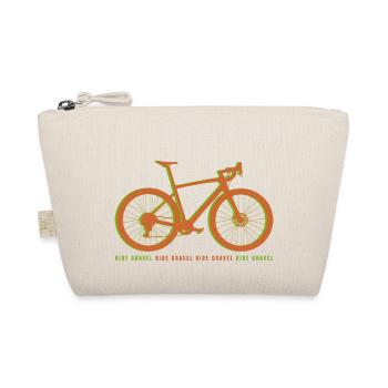 Gravel Bike Orange Rennrad Fahrrad Geschenk lustig - Bio-Täschchen - Natur - Vorne