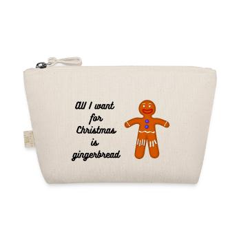 Lebkuchen Weihnachtsdesign, Gingerbread - Bio-Täschchen - Natur - Vorne