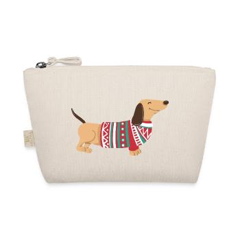 Lustiger Weihnachtsdackel Weihnachten Dackel Hund - Bio-Täschchen - Natur - Vorne