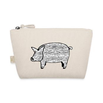 Schwein süß Schweinchen Schweine Tier Tiere 18 - Bio-Täschchen - Natur - Vorne