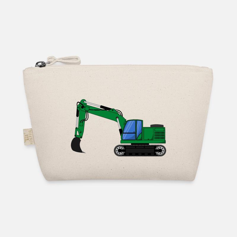 Excavator excavator vehicle green Organic Pouch