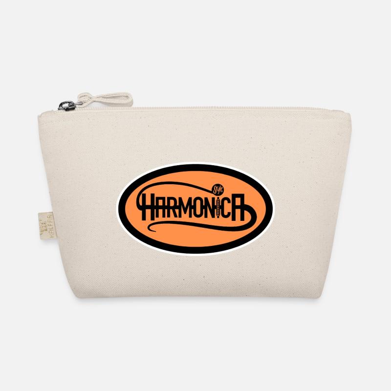 Harmonica Logo Style white edge for harmonica player Organic Pouch