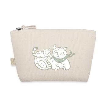 Cat mom with baby - Organic Pouch - nature - Front