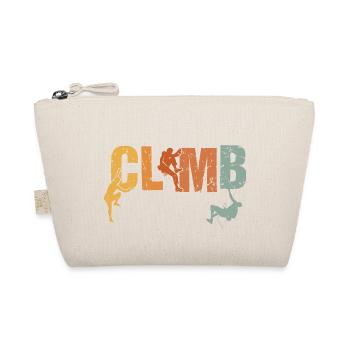Retro Graphic Climbing Bouldering Rock Climber Mou - Organic Pouch - nature - Front