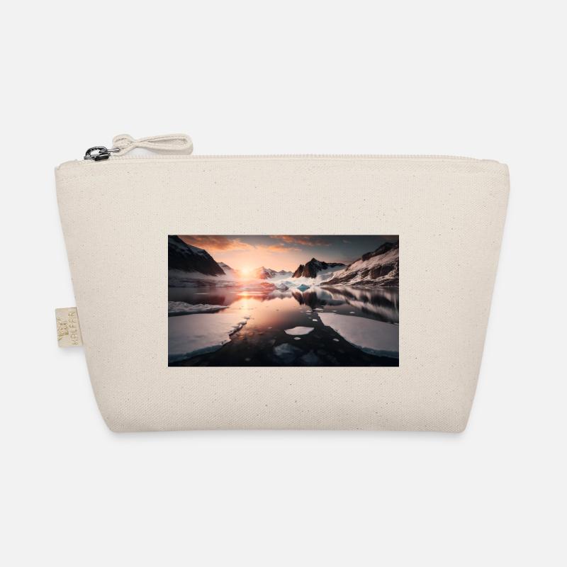 Snow-capped mountain, generative AI Organic Pouch