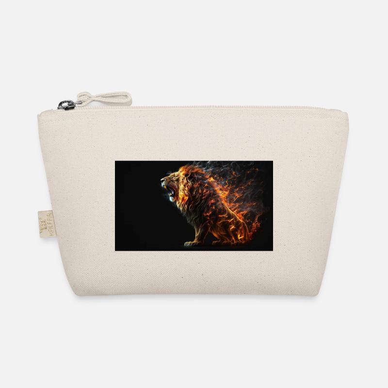 Lion on fire, generative AI Organic Pouch
