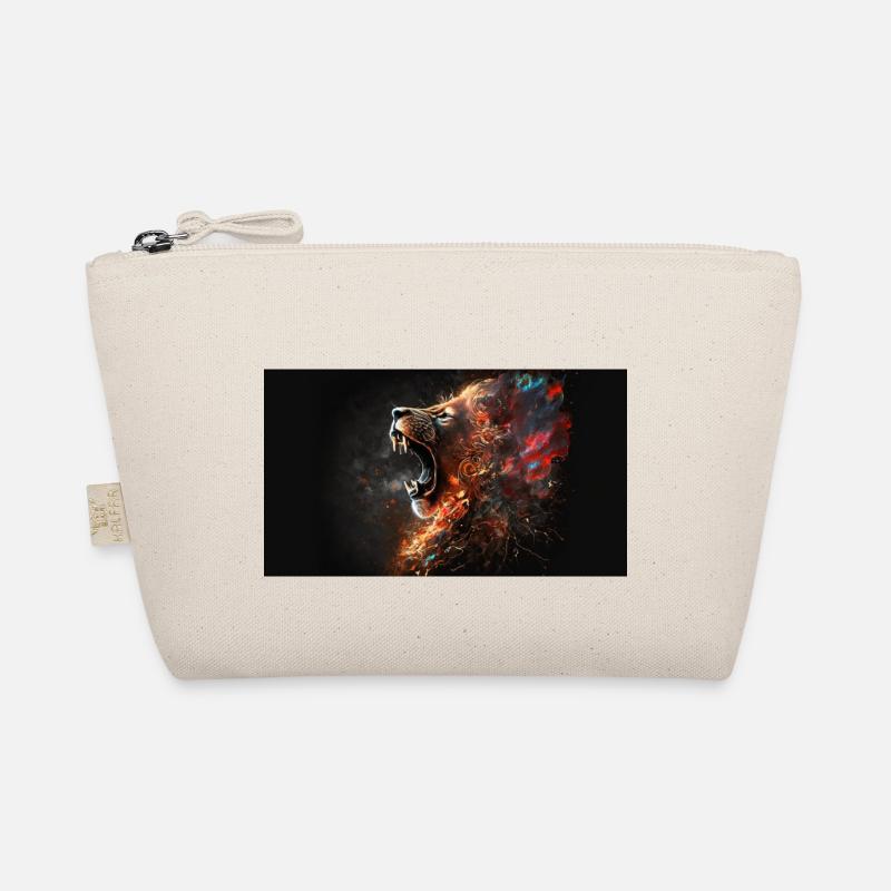 Lion on fire, generative AI Organic Pouch