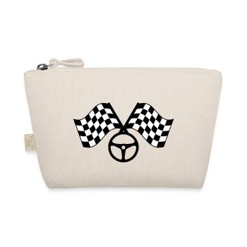racing flag/ Zielflagge Design - Bio-Täschchen - Natur - Vorne