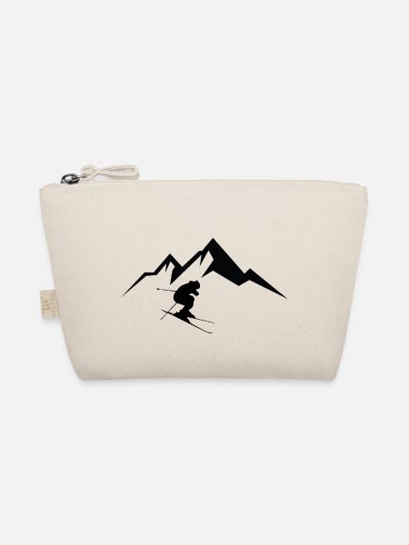 Skiing skiing ski motif for skiers - Organic Pouch - nature - Front