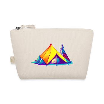 Camping Caravan Gift Motorhome Camp Tents - Organic Pouch - nature - Front