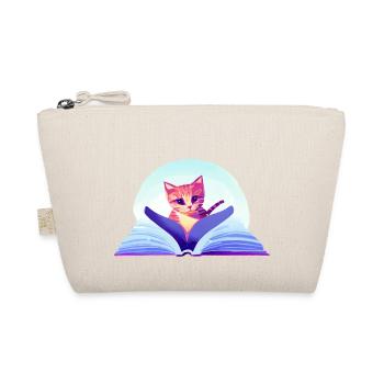 Cat Books Cat Reading Book Kitten Domestic Cat - Organic Pouch - nature - Front