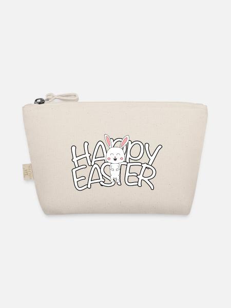 Happy Easter Frohe Ostern - Organic Pouch - nature - Front