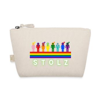 Stolz Regenbogen Love is Love Pride Toleranz - Bio-Täschchen - Natur - Vorne