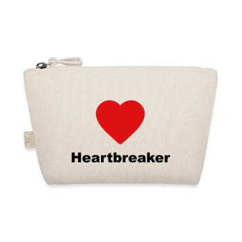 Süßes "Heartbreaker" Design für Sie und ihn - Bio-Täschchen - Natur - Vorne