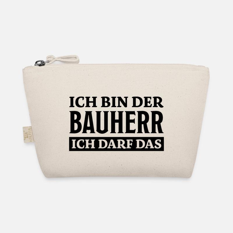 Bauherr Spruch Richtfest Hausbau Geschenk Bauherr - Bio-Täschchen - Natur