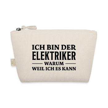 Elektriker Spruch Lustiges Elektriker Geschenk - Bio-Täschchen - Natur - Vorne