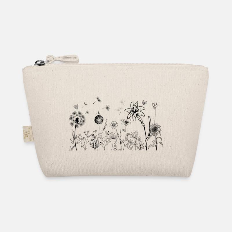 Minimalistische Blumen Bio-Täschchen