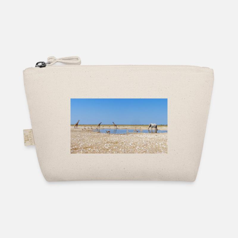 Landscape at the Cubango river with giraffe Organic Pouch
