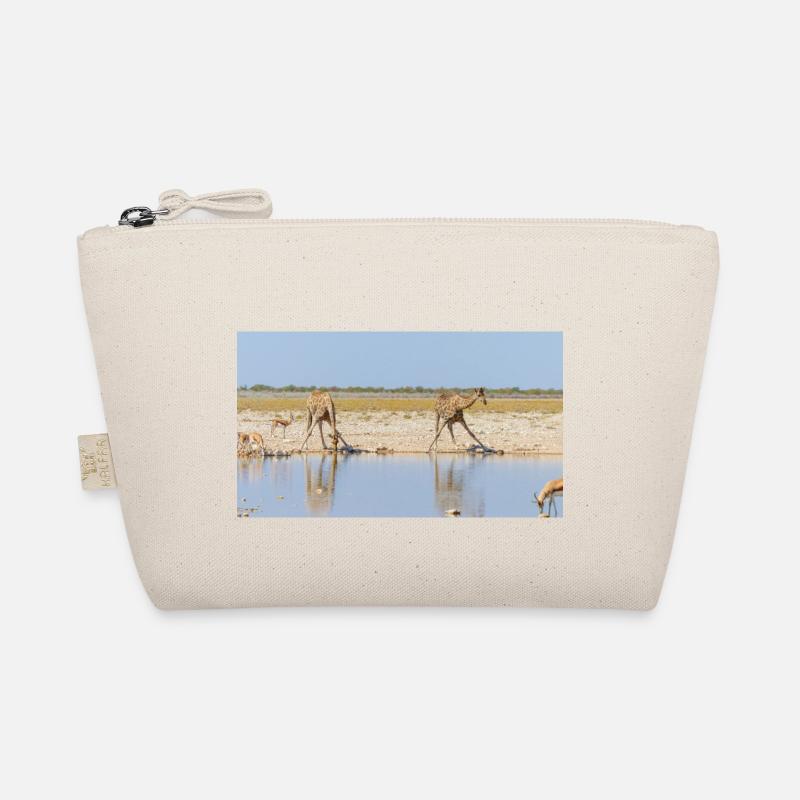 Landschaft am Fluss Cubango mit Giraffe Bio-Täschchen