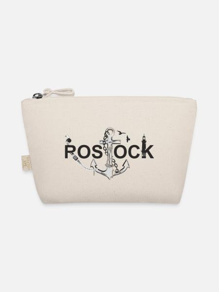 Rostock mit Schriftzug und Anker - Bio-Täschchen - Natur - Vorne
