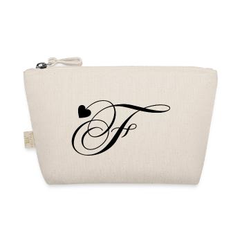 Lettre f calligraphie cœur - Trousse biologique - nature - Devant