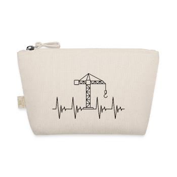 Crane black heartbeat construction vehicles - Organic Pouch - nature - Front