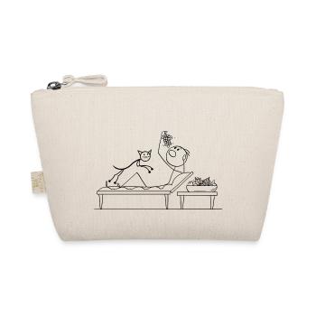 Drôle de stickman mangeant des raisins avec Cat Katze - Trousse biologique - nature - Devant