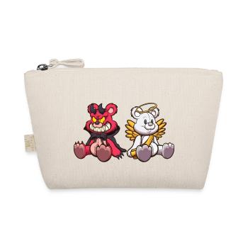 Devil And Angel Teddy Bear - Organic Pouch - nature - Front