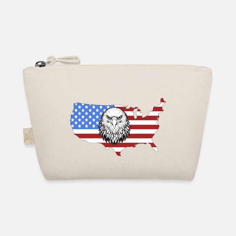 American Pride - A Patriotic Map with the Eagle Organic Pouch