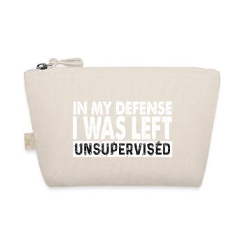Funny tee In My Defense I Was Left Unsupervised - Organic Pouch - nature - Front