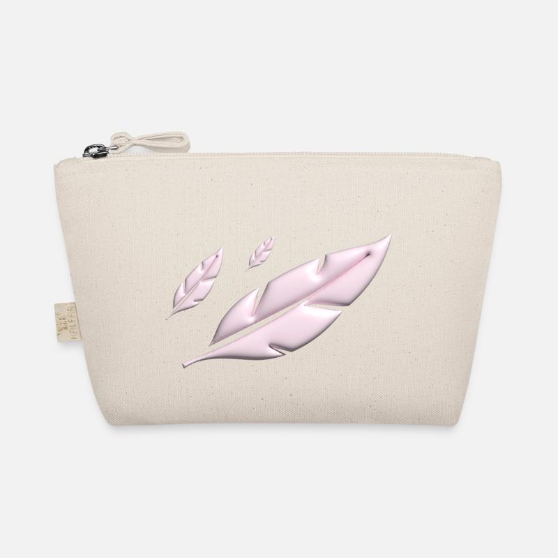 PINK FEATHERS FALLING Bio-Täschchen