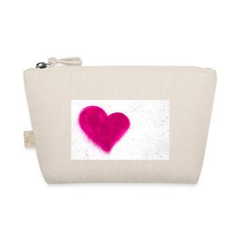 Pink heart on concrete wall - Organic Pouch - nature - Front