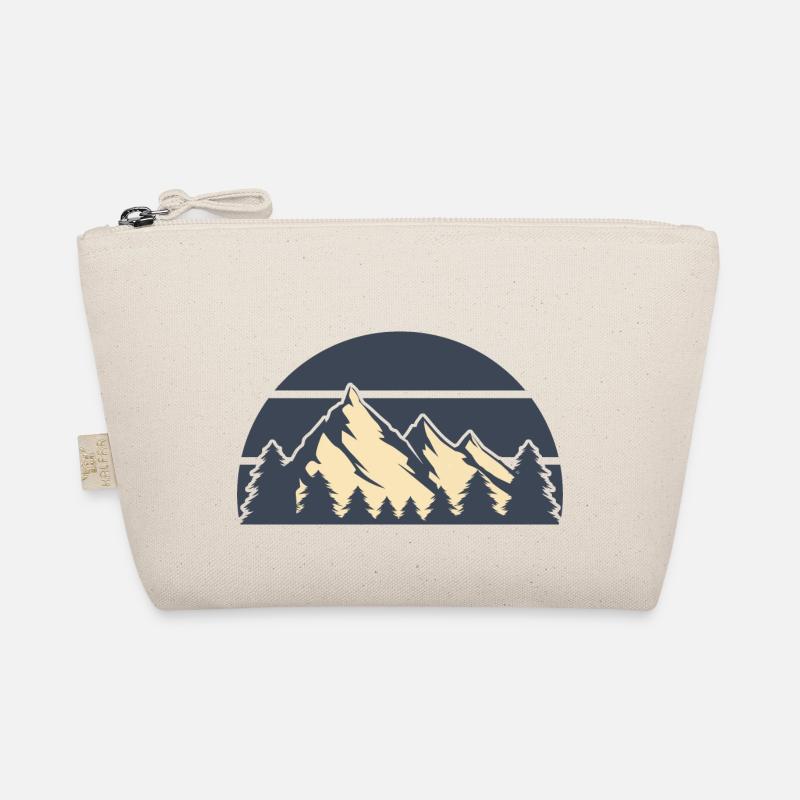 vintage sunset Berge weiß - Bio-Täschchen - Natur