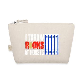 I Throw Rocks At Houses Curling Curler Ice Sport - Organic Pouch - nature - Front