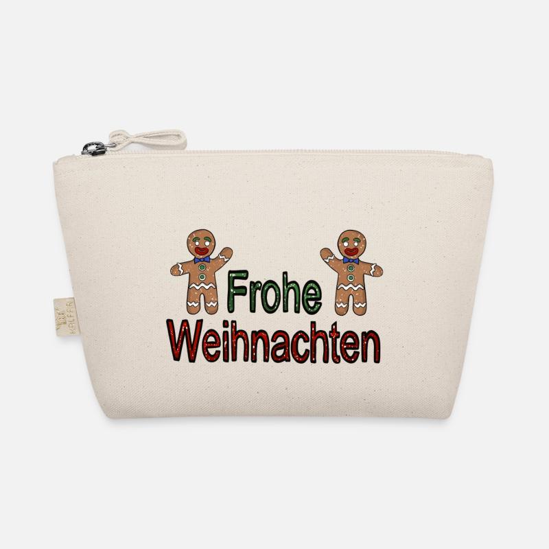 Frohe Weihnachten Lebkuchen Schneegestöber - Bio-Täschchen - Natur