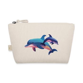 Two Dolphins, One Heart (Dreamy Animals) - Organic Pouch - nature - Front