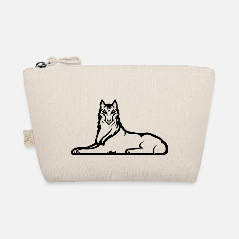 Lone Chechen Wolf - One Black Color Organic Pouch