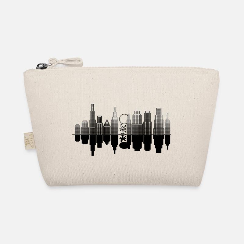 City Skyline + Tree - Black Organic Pouch