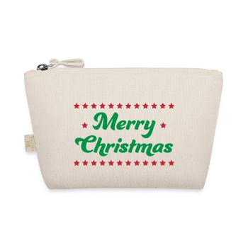 Joyeux Noël étoiles vert rouge - Trousse biologique - nature - Devant