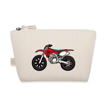 Red Motocross Motorcycle - Organic Pouch - nature - Front