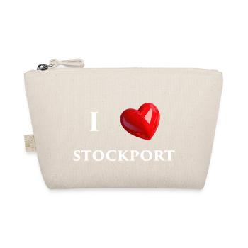 I Love Stockport - White Text - Organic Pouch - nature - Front