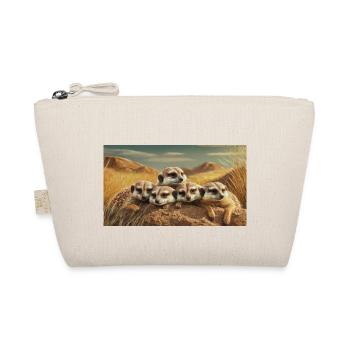 Cute animals chilling – meerkats sleeping ground - Organic Pouch - nature - Front