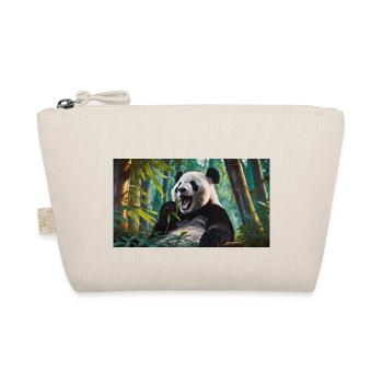 Cute animals chilling – panda eating bamboo forest - Organic Pouch - nature - Front