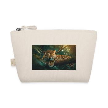 Cute animals chilling – jaguar sleeping on a tree - Organic Pouch - nature - Front