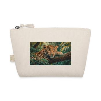 Cute animals chilling – jaguar sleeping on a tree - Organic Pouch - nature - Front