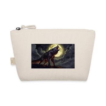 evil werewolf howls at the moon monster dark - Organic Pouch - nature - Front