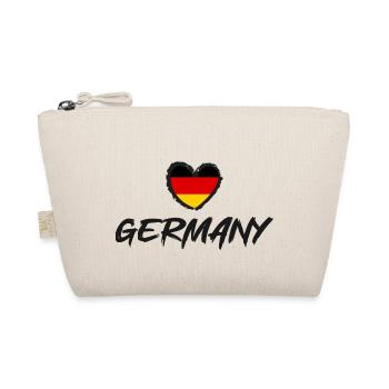 I Love Germany Deutschlandflagge Herz - Bio-Täschchen - Natur - Vorne