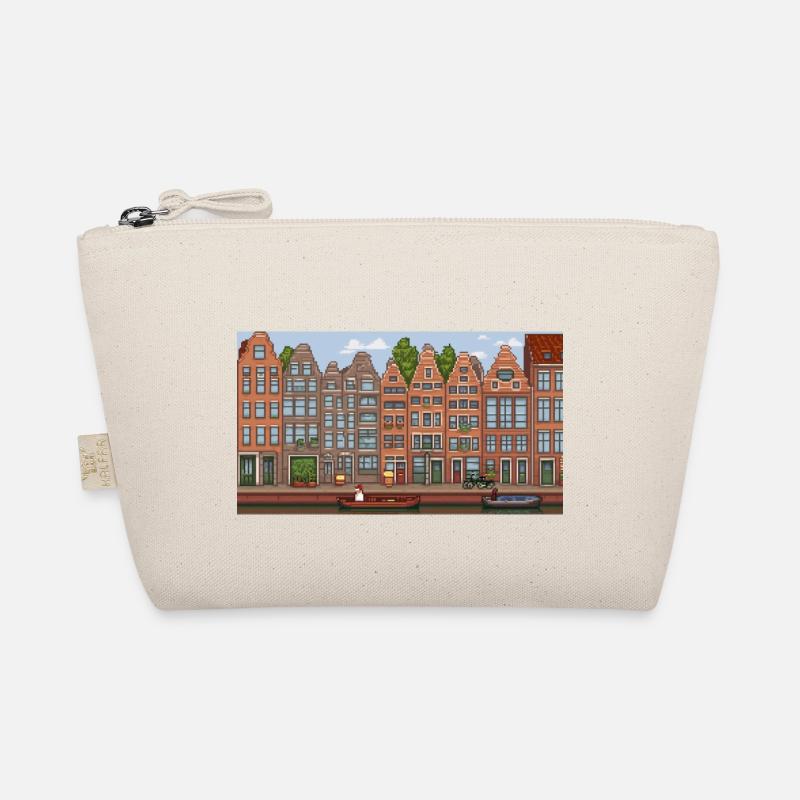 Stadtzentrum Amsterdam - Pixel Art Bio-Täschchen